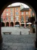 Montauban - View of the Place National square and houses with arcades