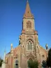 Montauban - Bell tower and facade of the Saint-Orens church 