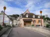 Montbard - Flowery bridge and houses of the city