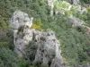 Montpellier-le-Vieux blockfield - Ruiniform dolomitic rocks surrounded by greenery
