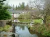 Nantes - Versailles island: lake in the Japanese garden and the Erdre house
