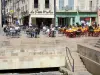 Narbonne - Remains of the Via Domitia (Domitian path) and café terraces of the Place de l'Hotel de Ville square