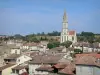 Nérac - Iglesia de Notre Dame, los árboles y los tejados de la Edad Media