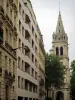 Neuilly sur Seine - Bell tower of the Saint-Pierre church and facades of the town