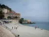 Nice - Hill of the castle and pebble beach of Nice