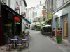 Niort - Café terrace and shops in the Rue du Rabot street