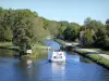 Nivernais Canal - Boat sailing on canal waters