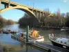 Nogent-sur-Marne - Marina and viaduct spanning the Marne river