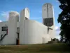 Notre-Dame-du-Haut chapel - Ronchamp chapel (Le Corbusier building) of contemporary (modern) style with its towers