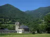 Paisajes de Alto Garona - La Iglesia, sobre el terreno, los árboles y las colinas de Comminges