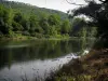 Paisajes de Alto Garona - River (río Garona) y los árboles a la orilla del agua