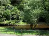 Paisajes de Lemosín - Valla de madera, tierra, río y los árboles