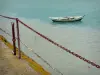 Paisajes del litoral de Bretaña - Pier y en barco por el mar, en Cancale