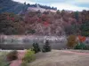 Paisajes de Loira - Gargantas del Loira: río Loira, playas, acantilados y árboles en los colores del otoño