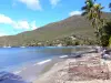 Paisajes de Martinica - Playa Grande Anse d'Arlet y el mar Caribe, en el primer plano con trampas de pesca; en la localidad de Anse d'Arlet