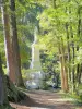 La Pierre-qui-Vire abbey - Pierre-qui-Vire: rock surmounted by a statue of the Virgin, in the heart of the Morvan forest