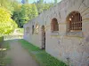 La Pierre-qui-Vire abbey - Abbey wall overlooking the forest