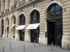 Plaza Vendôme - Delantero y boutiques de la Place Vendome