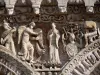 Poitiers - Notre-Dame-la-Grande church of Romanesque style: sculptures of the facade