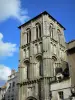 Poitiers - Romanesque bell tower of the Saint-Porchaire church and houses of the Gambetta street