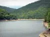 Presa de Chastang - Almacenamiento de agua aguas arriba de la presa, en las gargantas de la Dordogne