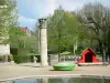 Puy-en-Velay - Jardin Henri Vinay e seu playground para as crianças em um ambiente arborizado