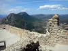 Quéribus castle - View from the hilltop Cathar castle; in the Corbières