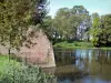 Le Quesnoy - Befestigungen (Befestigungsmauer), Teich (Wasserfläche), Schilf und Bäume; im Regionalen Naturpark des Avesnois
