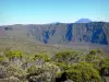 Réunion National Park - View of the top of the Piton des Neiges peak from a hiking trail of the Massif de la Fournaise mountains