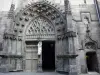 Riom - Portal of Notre-Dame-du-Marthuret with a copy of the Virgin of the bird