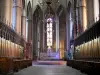 Rodez - Inside Notre-Dame cathedral: main altar and choir stalls