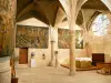 Romans-sur-Isère - Interior de la colegiata de Saint-Barnard: colgado del Misterio de la Pasión en la capilla del Santísimo Sacramento