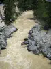 Roya gorges - Roya river lined with cliffs and trees