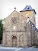 Saignes church - Facade and bell tower of the Romanesque church Sainte-Croix