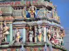 Saint-André - Polychrome sculpture of the Tamil temple of Petit Bazar