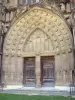 Saint-Antoine-l'Abbaye - Carved portal of the Saint-Antoine Gothic abbey church 