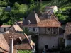Saint-Cirq-Lapopie - Houses of the village, in the Lot valley, in the Quercy