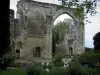 Saint-Cosme priory - Remains of the church and flowers in the garden