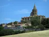 Saint-Félix-Lauragais - Colegiata (Iglesia), las casas fortificadas, los árboles y el terreno, en Tierra de abundancia