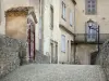 Saint-Floret - Farola y las casas en el pueblo