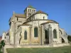 Saint-Jouin-de-Marnes abbey - Poitevin Romanesque church: bell tower and head