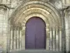 Saint-Jouin-de-Marnes abbey - Poitevin Romanesque church: carved portal