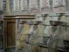 Saint-Jouin-de-Marnes abbey - Inside the Romanesque church: oak stalls