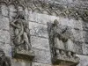 Saint-Jouin-de-Marnes abbey - Poitevin Romanesque church: statues (sculpture) of the facade