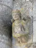 Saint-Jouin-de-Marnes abbey - Poitevin Romanesque church: statue (sculpture) of the facade