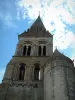 Saint-Leu-d'Esserent church - Benedictine abbey church and clouds in the sky