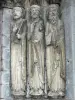 Saint-Loup-de-Naud church - Statues (sculptures) of the portal of the Romanesque Saint-Loup church