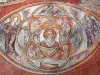 Saint-Macaire - Inside the Saint-Sauveur-et-Saint-Martin church: detail of medieval wall paintings 