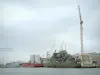 Saint-Nazaire - Port: pond and the Chantiers de l'Atlantique construction site (shipbuilding)