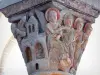 Saint-Nectaire - Inside the Romanesque church of Saint-Nectaire: carved capitals